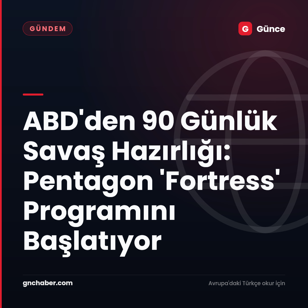 ABD'den 90 Günlük Savaş Hazırlığı: Pentagon 'Fortress' Programını Başlatıyor