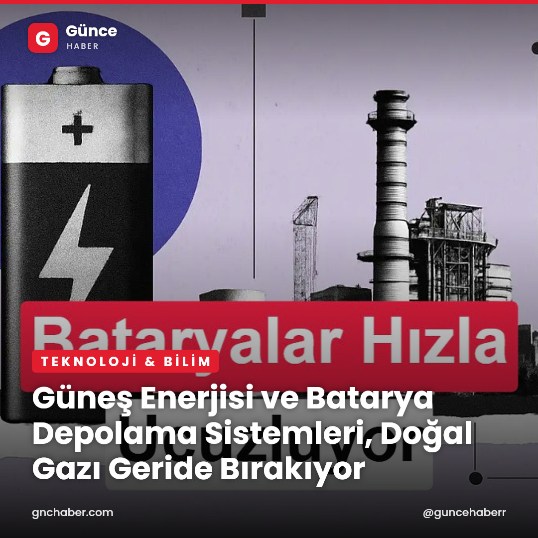 Güneş Enerjisi ve Batarya Depolama Sistemleri, Doğal Gazı Geride Bırakıyor