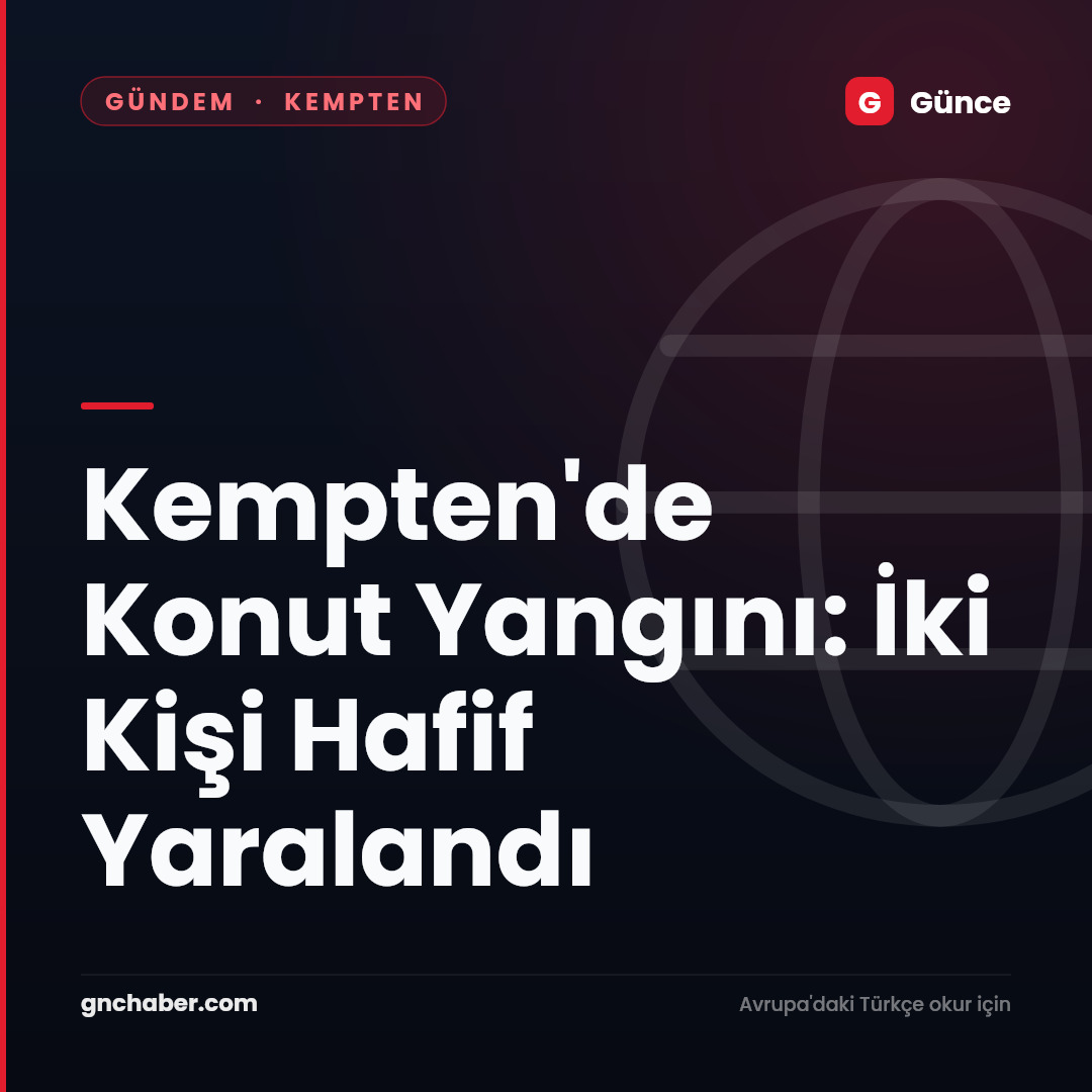 Kempten'de Konut Yangını: İki Kişi Hafif Yaralandı